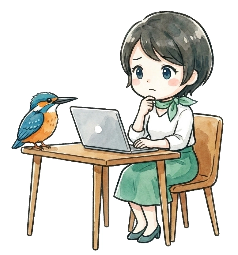 悩むことりキャラクター