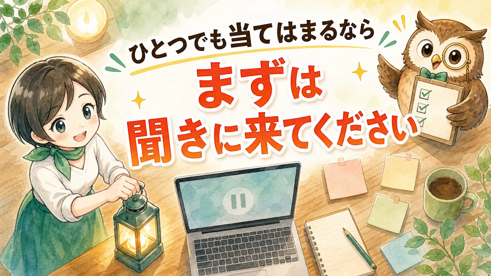 ひとつでも当てはまるなら、まずは聞きに来てください