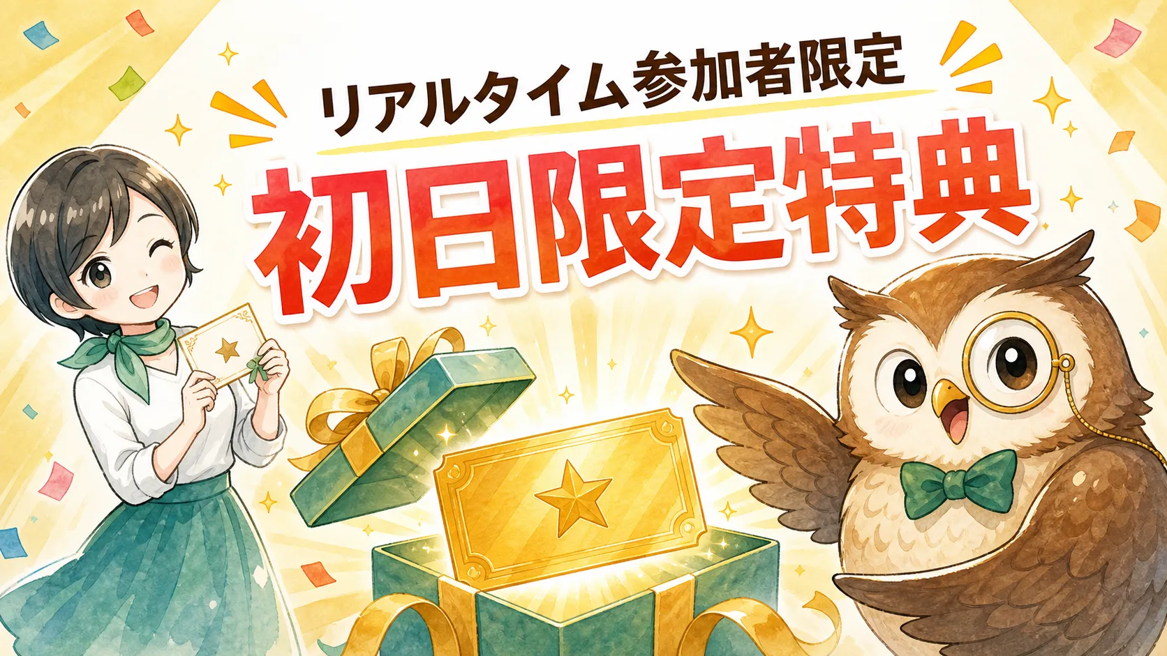 リアルタイム参加者限定 初日限定特典
